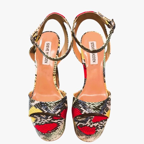 Steve Madden Snake Ankle Strap Platform Sandals - Picture 4 of 7